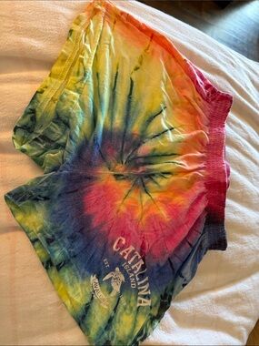 Catalina Tie-Dye Kids Shorts in Red, Yellow, Blue, Green